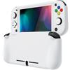 PlayVital Cover Custodia per Nintendo Switch Lite,Copertura Grip Ergonomica Rigida Pellicola Copri Analogici/Tasti Protezione per Switch Lite Console(ZealProtect)-Bianco