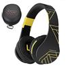 PowerLocus Cuffie Bluetooth Over Ear, Cuffie Wireless Bluetooth 5.3, Hi-Fi Stereo Suono, Senza Fili con Microfono, Pieghevoli, Micro SD/TF, FM Radio per Viaggio/Telefono/PC/Ufficio (Giallo)