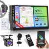 Inefala Autoradio1 Din con Schermo Wireless CarPlay & Android Auto Senza Fili, 7 Pollici Touchscreen Stereo Auto Bluetooth 1 Din con Mirror Link Radio FM USB AUX-in Controllo del Volante