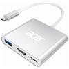 acer Adattatore USB C HDMI 4K con PD 100W, Adattatore Multiporta USB C HDMI, USB 3.0 5Gbps Compatibile per MacBook Pro, iPad Pro Air, iPhone 16 Plus Pro Max, S24 ecc.