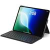 Satechi OntheGo™ Tastiera Wireless Bluetooth con Supporto Regolabile per iPad, Tablet e Laptop, 𝗤𝗪𝗘𝗥𝗧𝗬 𝗨𝗦, fino a 3 Dispositivi, Ricarica USB-C, Ergonomica e Compatta - Nero