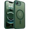 CANSHN Magnetica Cover per iPhone 16e/iPhone 17e(6.1 Pollici),Compatibile con MagSafe, [Protezione Completa Della Fotocamera] Custodia Traslucida Opaca Protettiva Sottile Antiurto,Verde Profondo
