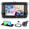 VECHTEL4G+64G Android 15 Autoradio per VW Golf 5 6 Passat Jetta Caddy EOS T5 Tiguan Touran CC Polo, 7" HD Schermo Tactile co Carplay Android Auto senza Fili GPS WiFi USB Tipo-C Bluetooth FM RDS Camera