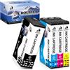 DOUBLE D 405XXL 405 XL Cartucce d'inchiostro Compatibili per Epson 405XL 405 XXL per Epson WorkForce WF-7830DTWF WF-7840DTWF WF-7835DTWF(XXL Nero,Ciano,Magenta,Giallo,4 Pezzi)
