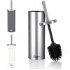 Badiona Scopino Bagno WC Silicone - Acciaio Inox & Intercambiabile I Scopino WC Porta Spazzolone Bagno WC Scopettino Scovolino Spazzolino Spazzola Portascopino Scopettone Water Accessori per Bagno