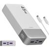 JUOVI Power Bank 20000mAh, 45W Caricatore Portatile Ricarica Rapida, Batteria Esterna 4 Porte, Caricabatterie Portatile per MacBook, Samsung, Dell, HP, Tablet, iPhone 16 15 14 13 e Altro (Bianco)
