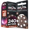 Udivita 240 Batterie Per Apparecchi Acustici Auricolari Udivita Misura 312 PR41 (Marroni) Tecnologia Phono Pulse - 30 Blister da 8 Pile