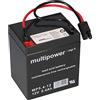 Akkuman.de Akkutechnik Vom Fachmann Multipower Batteria al piombo AGM 12 V 5,4 Ah con spina per tosaerba, compatibile con Sabo 43-Vario E Toro Briggs Stratton,