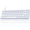 Dierya×TMKB Tastiera Gaming Meccanica 60% con Interruttori Meccanici Clicky,T68se Keyboard Gioco Luce monocromatica Type-C Mini Compact 68 Tasti Anti-Ghosting（Layout US,QWERTY） Bianco