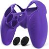 playvital Cover Controller per ps5, Joystick Custodia Protettiva Skin Silicone Grip Ergonomico Antiscivolo & 2 Copri Analogici, Adatto per Base di Ricarica, Ninja Edizione, Viola