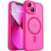 CANSHN Magnetica Cover per iPhone 13 Mini(5.4 Pollici), [Protezione Completa Della Fotocamera] Custodia Traslucida Opaca Protettiva Sottile Antiurto,Rosa Calda