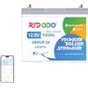 Redodo 12V 100Ah Group24 Batteria LiFePO4 con Bluetooth 1280Wh Batteria Litio con Basse Temperature BMS 100A 4000-15000 Cicli Profondi Leggera e Portatile per Camper Barca e Sistema Solare Off-grid