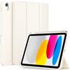 CACOE Custodia Cover Compatibile con iPad 11a Generazione (A16) 11" (2025) / iPad 10a Generazione 10.9" (2022) (A2757/A2777), Ultra Sottile Retro Cover con Portapenne,Bianco Crema