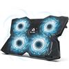 KLIM Diamond - Base di raffreddamento PC Portatile + Il più potente Supporto PC portatile + Azione Rapida 1200 RPM + Gaming laptop stand + Nero + NOVITÀ