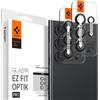Spigen Glas.tR EZ Fit Optik Pro Protezione Fotocamera compatibile con Samsung Galaxy S24 Ultra, 2 Pezzi, Titanium Black, Anello Individuale, Durezza 9H Pellicola prottetiva
