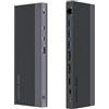 WAVLINK Docking station USB-C WAVLINK 12-IN-1, alimentazione 100 W, 2DP+HDMI, 4 USB-A, 2 USBC Gigabit Ethernet 10 Gps, dock per laptop con triplo display