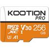 KOOTION Scheda Micro SD da 256 GB di Memoria SDXC UHS-I Velocità fino a 90 MB/s Scheda SD V30, A1, U3 per Drone/Dash Cam/Camera/Phone/Nintendo-Switch/PC/Tablet