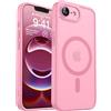 CANSHN Magnetica Cover per iPhone 16e/iPhone 17e(6.1 Pollici),Compatibile con MagSafe, [Protezione Completa Della Fotocamera] Custodia Traslucida Opaca Protettiva Sottile Antiurto,Rosa