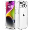 ORETECH Compatibile con Custodia Cover per iPhone 14 (6,1"), con 2 Pezzi Pellicola Vetro Temperato e 1 Pezzi Pellicola Fotocamera, Antiurto Ultra-Sottile Protettiva Custodie iPhone 14 - Trasparente