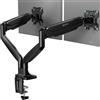 ONKRON Braccio Monitor Doppio 13-32 pollici, fino a 18 kg, VESA 75x75-100x100 mm, Supporto Monitor Scrivania Snodabile, Supporto Schermo PC Scrivania Regolabile in Altezza, Porta Schermo Nero G200-B