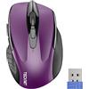 TECKNET PRO Mouse Senza Fili, 2600 DPI Mouse Wireless Ergonomico, 2,4G Ottico con Ricevitore Nano USB, 6 Pulsanti, Durata di Vita di 24 Mesi Compatibile con PC, Mac, Laptop, Viola