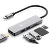 NOVOO 4K@60Hz HDMI Hub USB C 5-in-1 Adattatore USB C con SD/TF Lettore di Schede, 2 USB-A 3.0 Adattatore Macbook Air Compatibile con MacBook/iPad/iPhone/Dell/HP/Surface
