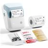 NIIMBOT B1 Pro Etichettatrice Bluetooth con Etichette,Stampante per etichette HD 300DPI,Stampa bicolore rosso e nero,Compatibile con iOS Android e PC,per foto,casa,ufficio e affari(BluBianco)