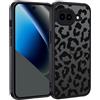 XTCASE Cover per Google Pixel 10A, Custodia Aesthetic Leopardata Motivo Traslucida Opaca Posteriore Ultra Sottile Leggera Silicone TPU Morbido Antiurto Retro PC Rigido Antigraffio Case, Nero