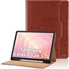 Oduio Custodia per Samsung Galaxy Tab S11 11 Pollici SM-X736B 2025 Flip Cover Pelle PU Tablet Case, Funzione Supporto Pieghevole Cover Protettiva con Tasca, Funzione di Supporto,Auto Sveglia/Sonno- Marrone