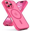 Oududianzi - Magnetica Cover per iPhone 16 Pro Max Magsafe, Rose Rosso