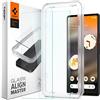 Spigen AlignMaster Vetro Temperato compatibile con Google Pixel 6a, 2 Pezzi, Installazione Semplice con Cornice di Allineamento, Cristallino, Durezza 9H Pellicola prottetiva