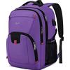 Cafele Zaino per laptop da viaggio 17,3 pollici, zaino da scuola extra large con porta di ricarica USB, idrorepellente, zaini per affari, college, viaggi, donna, zainetto casual, viola