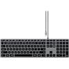 Satechi Tastiera con Cavo Slim W3 Retroilluminata, 𝗤𝗪𝗘𝗥𝗧𝗬 𝗨𝗦, Tastiera Luminosa USB-C con Tastierino Numerico per MacBook, Laptop (Grigio Siderale, Layout Americano)
