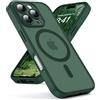 Oududianzi - Magnetica Cover per iPhone 16 Pro Max Magsafe, ForestGreen