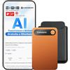Comulytic Note Pro Registratore Vocale AI con Trascrizione e Riassunti Illimitati, Registratore AI con Controllo tramite App e Custodia, 113 Lingue per Riunioni, Lezioni e Conferenze, Arancione