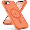 Oududianzi-Cover per iPhone 16e/17e Compatibile con MagSafe, Custodia Traslucida Posteriore PC Silicone TPU Bumper, Protezione Della Fotocamera, Cover Militare Antiurto Anti-Impronte-Arancione