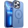 CANSHN Cover Magnetica Opaca per iPhone 13 Pro, [Compatibile con MagSafe] Custodia Traslucida Opaca Protettiva Sottile Antiurto 6,1 Pollici - Blu Chiaro