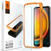 Spigen AlignMaster Vetro Temperato compatibile con Samsung Galaxy XCover 7, 2 Pezzi, Installazione Semplice con Cornice di Allineamento, Cristallino, Durezza 9H Pellicola prottetiva