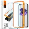 Spigen AlignMaster Vetro Temperato compatibile con Nothing Phone (1), 2 Pezzi, Installazione Semplice con Cornice di Allineamento, Cristallino, Durezza 9H Pellicola prottetiva