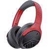 PowerLocus Cuffie Wireless Over Ear, 60 Ore di Riproduzione, 4 EQ Modalità di Suono, Cuffie Bluetooth Senza Fili con Microfono, Hi-Fi Stereo, Cuffie Pieghevoli per Viaggio/Telefono/PC (Nero/Rosso)
