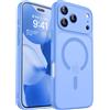 CANSHN Cover Magnetica per iPhone 17 Pro(6,3 Pollici), Compatibile con MagSafe, [Protezione Completa Della Fotocamera], Custodia Traslucida Opaca Protettiva Sottile Antiurto,Blu Oltremare