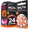 Udivita 24 Batterie per Apparecchi Acustici Udivita Misura 13 (Arancioni) PR48 Zinco Aria con Phono Pulse Technology - 3 Blister da 8 Pile