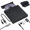 PeroBuno Super Masterizzatore DVD Esterno, USB 3.0 Lettore CD Esterno con Adattatore Ethernet, 3 Porte USB e 2 Porte TF/SD Card, Unità Esterna CD/DVD -/+RW per PC Portatile Windows Linux Mac OS con Custodia