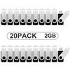KOOTION 20 Pezzi Chiavetta USB 2GB, KOOTION USB 2.0 Penna USB 2 Giga Piccolo e Leggero Chiavette usb 2GB 20 Pack Nero Set Pennetta 2G Con indicatore LED Para Ordenador/TV/Coche/Player, ect
