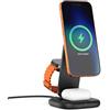 SATECHI Stazione di Ricarica Wireless 3 in 1 Qi2, Caricatore Magnetico 25W Pieghevole per iPhone, Apple Watch, AirPods, Adattatore USB-C 45W Incluso, Compatibile con MagSafe - Nero Siderale