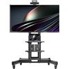 ONKRON Supporto TV da Pavimento 40"-70", Carico totale 60,5 kg, Porta TV da Terra Mobile VESA 100x100-600x400 mm, Carrello per Schermo Regolabile, Porta Televisore Mobile, Professionale, Nero TS1552-B