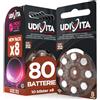 Udivita 80 Batterie Per Apparecchi Acustici Udivita Auricolari PR41 Misura 312 (Marroni) con Tecnologia Phono Pulse - 10 Blister da 8 Pile