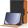 Oduio Custodia per Samsung Galaxy Tab A9 8.7 Pollici (SM-X110 / SM-X115) 2023 Pelle PU Flip Tablet Case, Funzione Supporto Pieghevole Cover Protettiva con Tasca per Galaxy Tab A9 8.7 Pollici - Nero