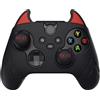 PlayVital Cover Silicone per Xbox Series X S Controller,Carino Demone Custodia Skin Antiscivolo Gomma Protettiva per Xbox Core Joystick&Copri Levette Analogiche-Nero