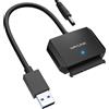 WAVLINK Cavo Adattatore da USB3.0 a SATA III per Disco Rigido, Convertitore da SATA a USB A 5Gbps, Connettore per Disco Rigido Esterno per HDD/SSD da 2,5"/3,5", Adattatore di Alimentazione Incluso